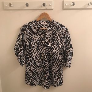 Calvin Klein Blouse Black + White
